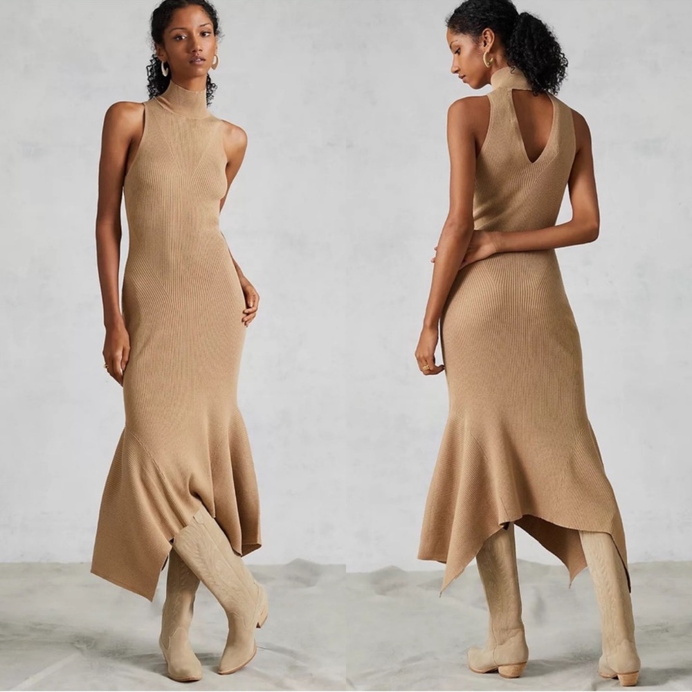 Anthropologie Mock Neck Midi Dress in Cedar
Size Small